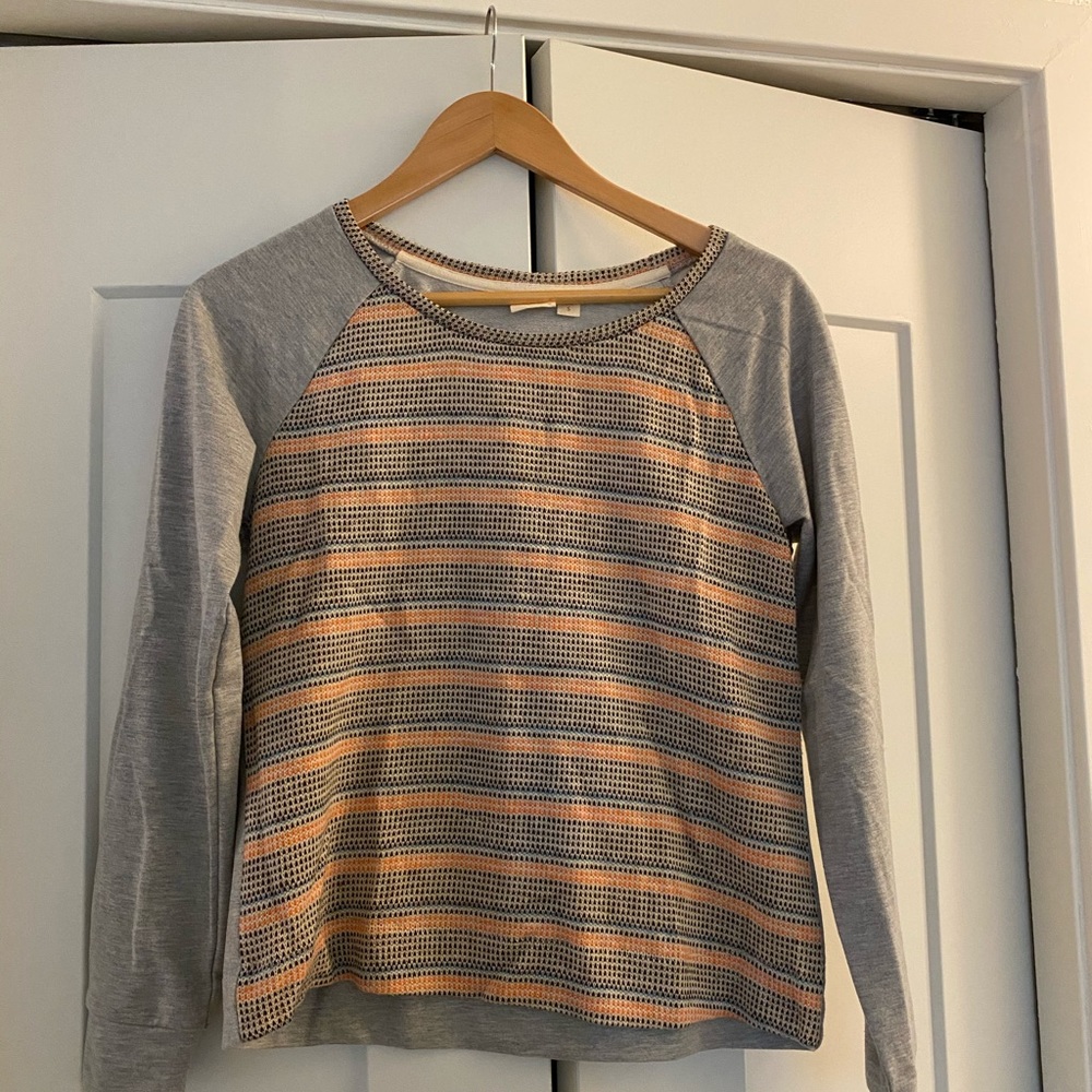 Striped gray sweater from Nordstrom.